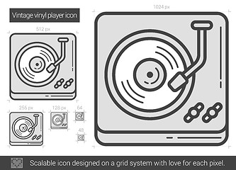 Image showing Vintage vinyl player line icon.