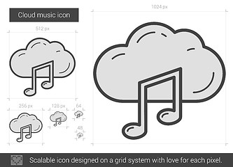 Image showing Cloud music line icon.