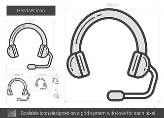 Image showing Headset line icon.