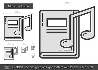 Image showing Music book line icon.