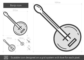 Image showing Banjo line icon.