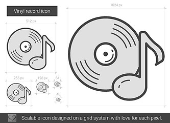 Image showing Vinyl record line icon.