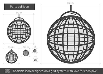 Image showing Party ball line icon.