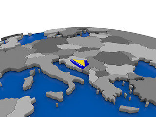 Image showing Bosnia on 3D globe