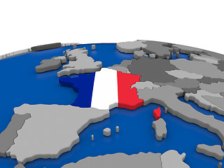 Image showing France on 3D globe