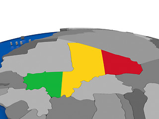 Image showing Mali on 3D globe