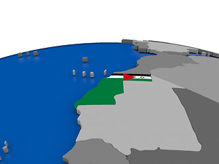 Image showing Western Sahara on 3D globe