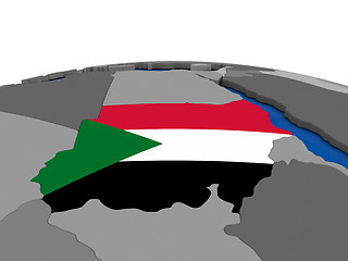 Image showing Sudan on 3D globe