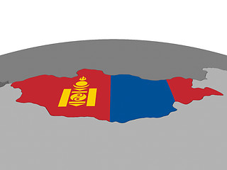 Image showing Mongolia on 3D globe