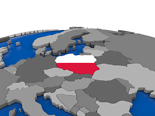 Image showing Poland on 3D globe