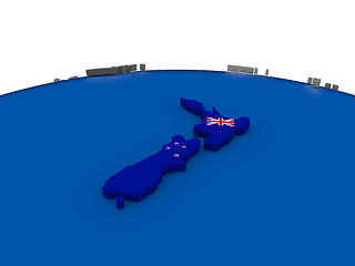 Image showing New Zealand on 3D globe