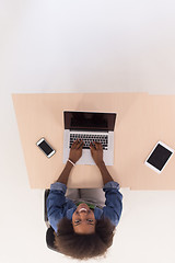 Image showing top view of informal african american Businesswoman