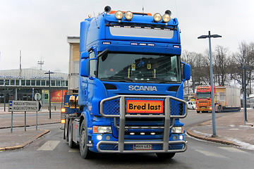 Image showing Two Wide Load Road Transports Start Journey