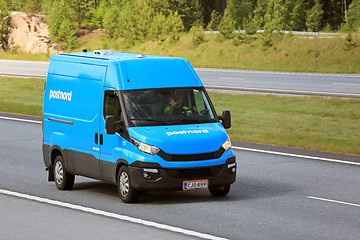 Image showing Blue Delivery Van at Speed