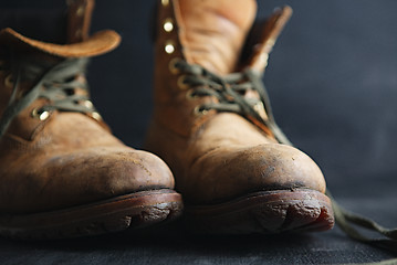 Image showing Old leather boots