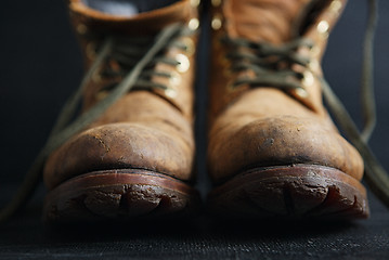 Image showing Old leather boots