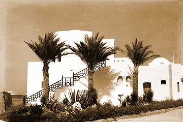 Image showing retro house with palm trees