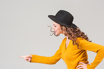 Image showing The profile of girl in hat