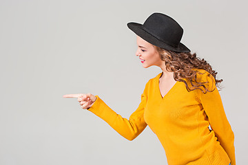 Image showing The profile of girl in hat