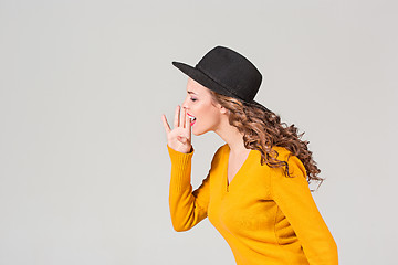 Image showing The profile of girl in hat