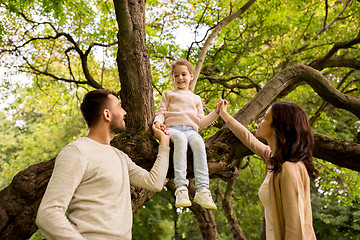 Image showing happy family in summer park having fun