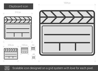 Image showing Clapboard line icon.