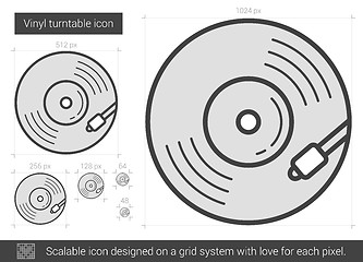 Image showing Vinyl turntable line icon.