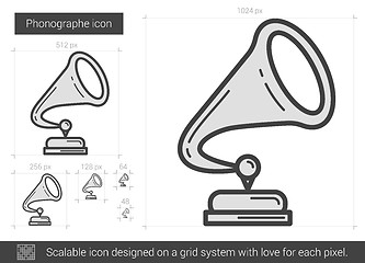 Image showing Phonographe line icon.