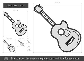 Image showing Jazz guitar line icon.