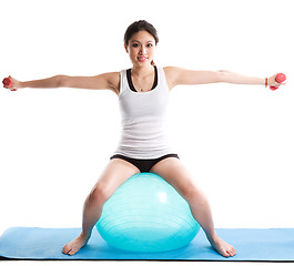 Image showing Asian woman exercise