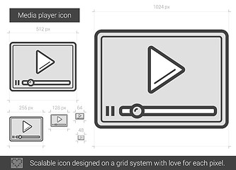 Image showing Media player line icon.