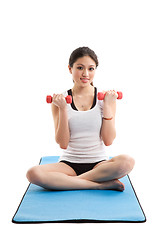 Image showing Asian woman exercise