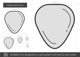 Image showing Guitar pick line icon.