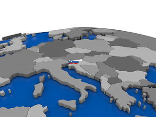 Image showing Slovenia on 3D globe