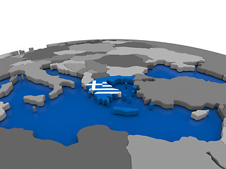 Image showing Greece on 3D globe