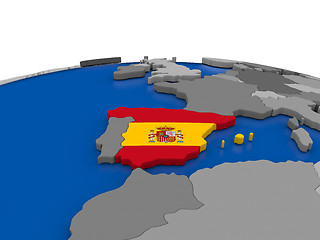 Image showing Spain on 3D globe