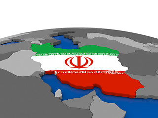 Image showing Iran on 3D globe