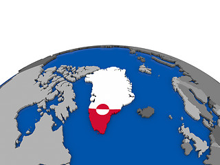 Image showing Greenland on 3D globe