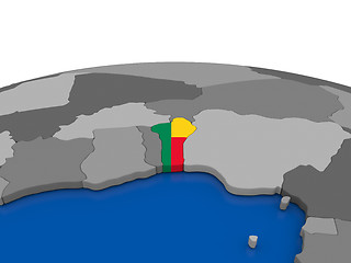 Image showing Benin on 3D globe