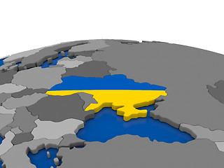 Image showing Ukraine on 3D globe