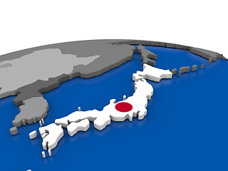 Image showing Japan on 3D globe
