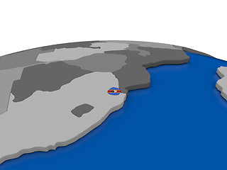 Image showing Swaziland on 3D globe