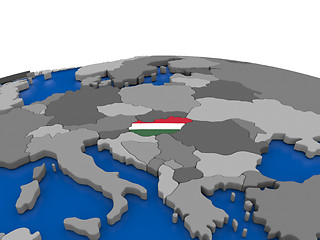 Image showing Hungary on 3D globe