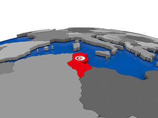 Image showing Tunisia on 3D globe