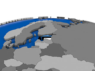 Image showing Estonia on 3D globe