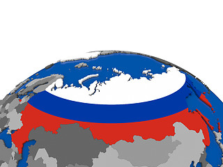 Image showing Russia on 3D globe