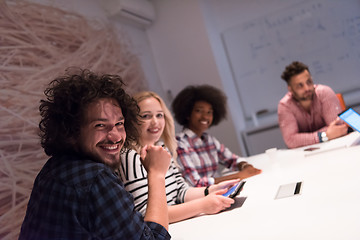 Image showing Multiethnic startup business team on meeting