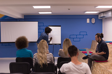 Image showing Black woman Speaker Seminar Corporate Business Meeting Concept