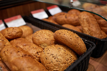 Image showing close up of bread at bakery or grocery store