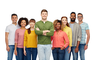 Image showing international group of happy smiling people